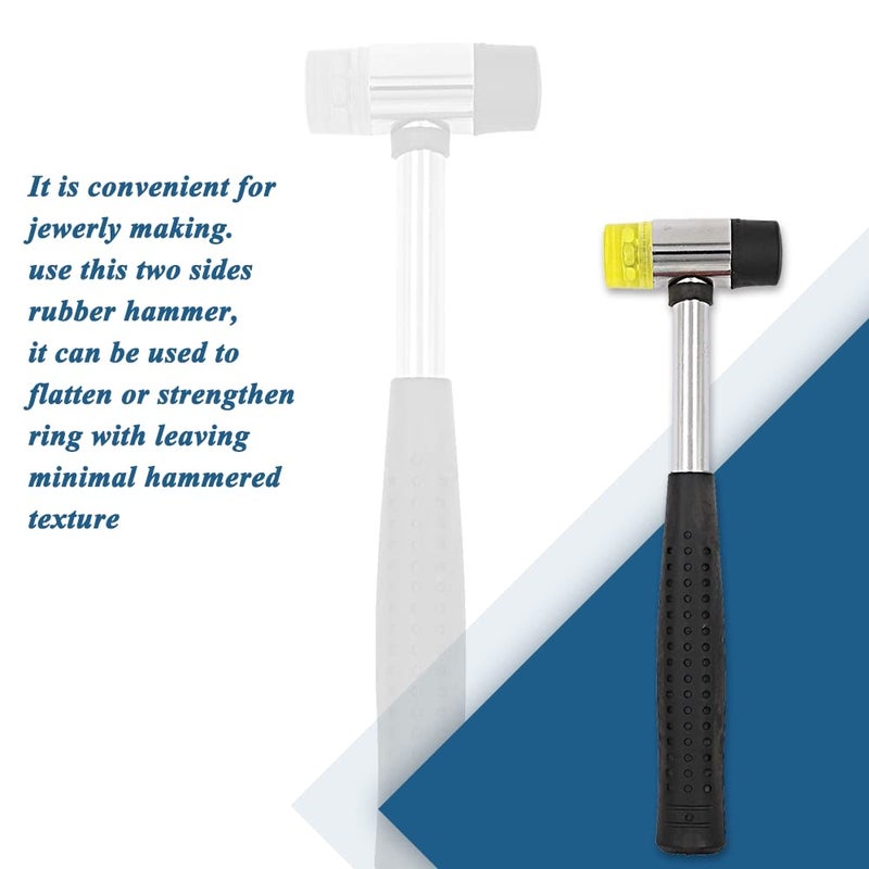 TANJIN Jewelry Rubber Hammer With Stainless Steel Ring Mandrel Sizer Set Double Face Hammer Jewelers Making Tool - Image 4